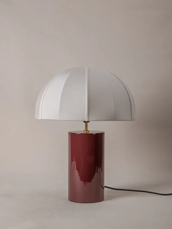 Oi Soi Oi x Tigmi Table Lamp - Bordeaux / Raw Silk