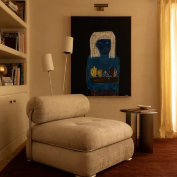 Oi Soi Oi x Tigmi Table Lamp – Bordeaux / Raw Silk